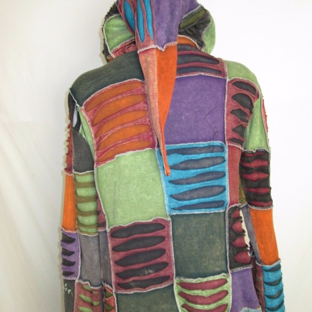 Custom Upcycle Full Length Multicolored Coat Wome… - image 4